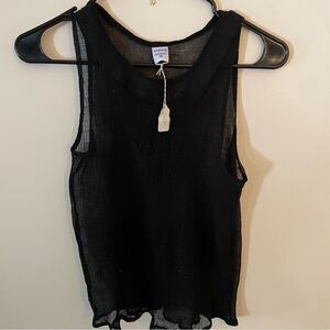 SURFACE SHEER BLACK TANK TOP, BLACK SZ M